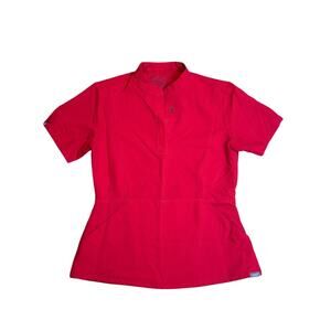 Figs Inala Slim Scrub Top POP RED XS